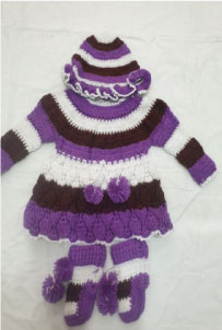 Woolen-Baby-Girl-Dress-Purple-&-White